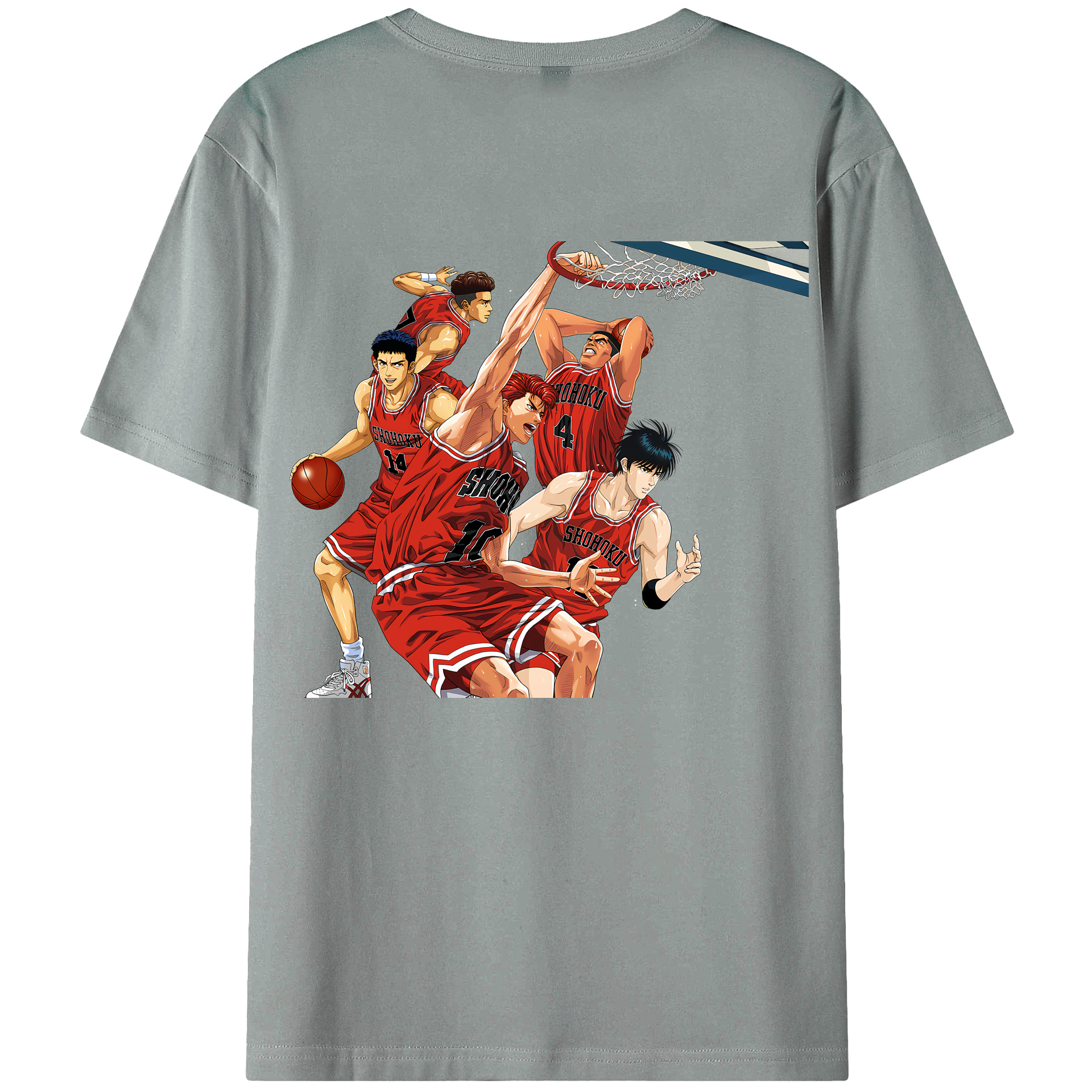 （画像用） SLAM DUNK／スラムダンク 綿100％ メンズ半袖Tシャツ（バックプリント） 通気性